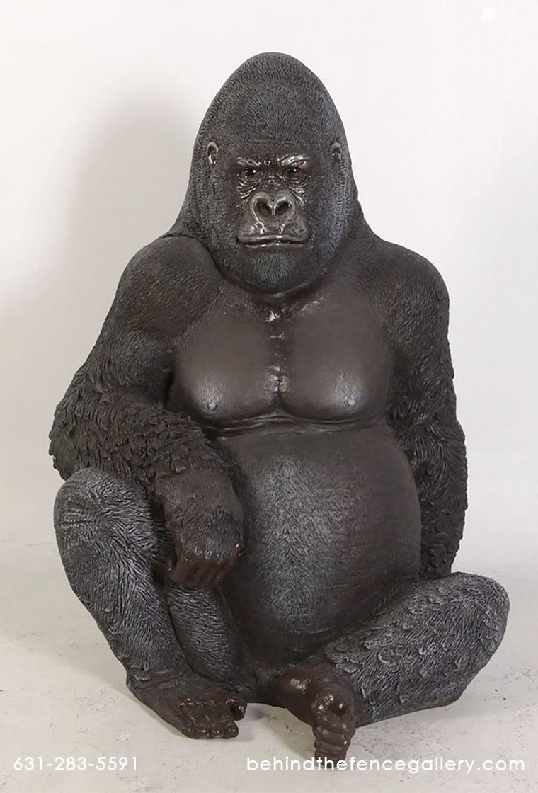 African Jungle Realistic Silverback Gorilla Statue African Jungle Realistic Silverback Gorilla Statue